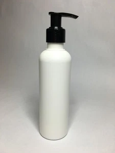 Empty 150ml White Plastic Boston Bottles With Black Lotion Pump *ANY AMOUNT* - Picture 1 of 1