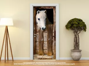 Türtapete Türposter PFERD IM ALTEN PFERDESTALL selbstklebend 205 x 88 cm - Bild 1 von 1