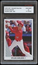 DYLAN CARLSON 2020 LEAF VALUE BOX 1ST GRADED 10 ROOKIE CARD ST. LOUIS CARDINALS