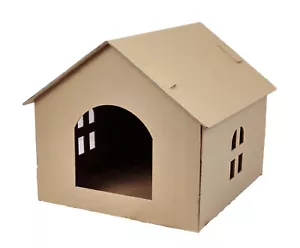 1 x Katzenhaus Wellpappe Pappe Katzenhöhle Papphaus Katze Haustier Katzenkarton - Bild 1 von 4