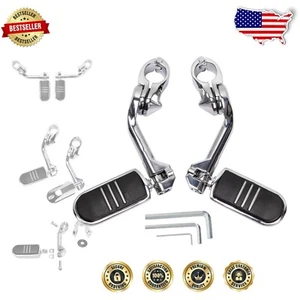 1.25" Chrome Highway Pegs with Adjustable Angle for Harley Softail and Sportster - Picture 1 of 7