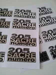 Sticker autocollant DOMING Résine 3D Monogramme Peugeot 205 Sacré Numéro - Imagen 1 de 1