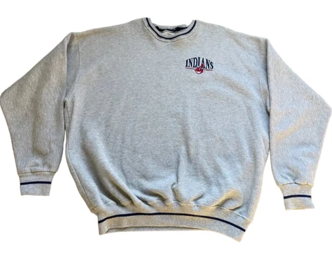 Vintage Cleveland Indians Sweatshirt Crewneck Legends Athletic Mens 2XL Gray USA Cover