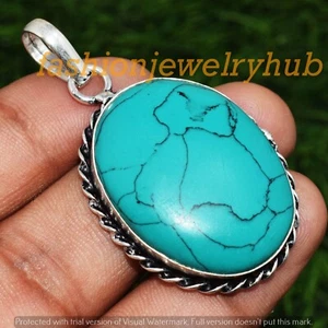 1Pcs Sale ! Turquoise Gemstone Wholesale Pendant Lot 925 Silver Plated - Picture 1 of 5