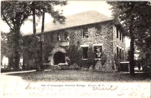 Salón de las Idiomas Hamilton College Clinton NY postal trasera indivisa a37 - Imagen 1 de 2