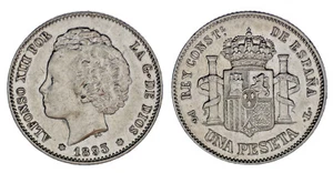 1 Silver Peseta / 1 Peseta Plata. Alfonso XIII. Madrid 1893*. XF. Scarce. - Picture 1 of 1
