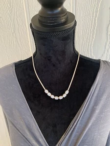 925  Silver 7 Beads Simone Pendant Women Accessories Chain Necklace Italy - Picture 1 of 7