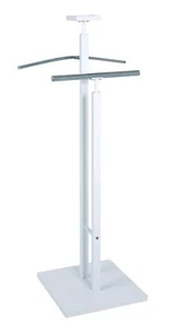 Servo Uomo Cromo Bianco MDF Metallo - Misure L 33 cm x H 109 cm x P 33 cm Style... - Foto 1 di 3