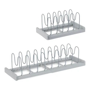 LIVIVO Expandable Pan Lid Organiser Rack 10 Dividers Non-Slip Kitchen Storage - Picture 1 of 8