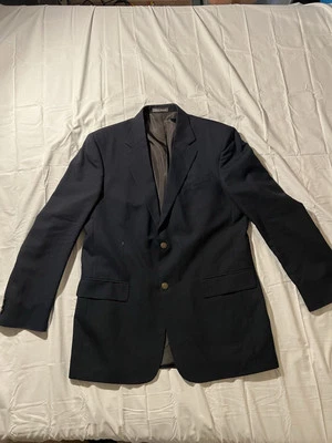 Blazer Oscar De La Renta Vintage Cresta Dorada Botón Para Hombre Azul Marino 100% Lana 42L Foto 1 de 4