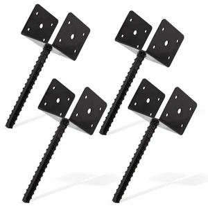 Concrete Post Anchor 4x4 Post Base Spike 4 Pack - U Shape Fence Post Holder P... - Picture 1 of 7