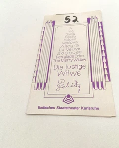 Badisches Staatsstehater Karlsruhe folleto de acompañamiento: la divertida viuda 1983 - Imagen 1 de 2