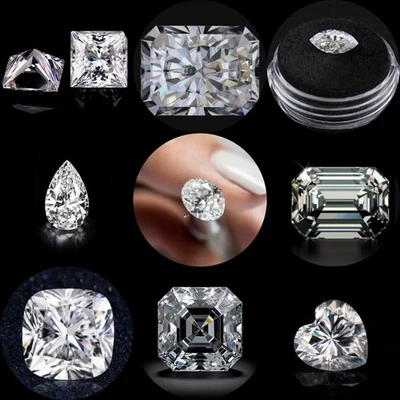 D Color Moissanite Diamond Cut MM Size Certified Loose Gemstone With Free Gift - Image 1 of 2