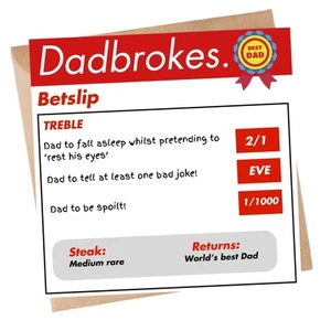 Bet Slip Father’s Day Card - Dad Betslip Joke – Dad Pun Card, Sports Theme Dad - Picture 1 of 4