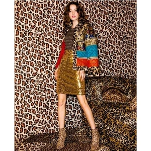 Alice + Olivia Glennie Leopard Print Faux Fur Patchwork Jacket Sz XS Multicolor - Picture 1 of 15