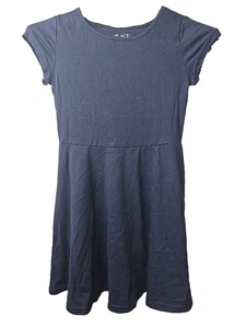 Childrens Place Girls School Uniform Dress Navy Blue Short Sleeve - Picture 1 of 3