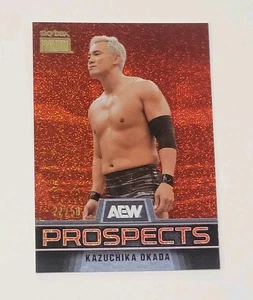 2025 Upper Deck AEW  Metal Universe KAZUCHIKA OKADA PROSPECTS STAR RUBIES /50 - Picture 1 of 3