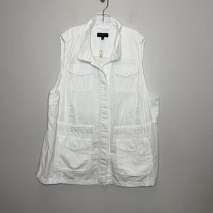 Talbots Safari Utility Vest Outdoor Button Front Cotton Blend NWT $119 - Picture 1 of 9