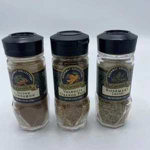 McCormick schwarzer Deckel Gourmet Collection Gewürzgläser Saigon Zimt Orange Rosmar - Bild 1 von 4