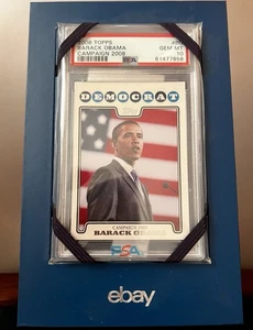 BARACK OBAMA PSA 10 GEM MINT ROOKIE CARD 2008 Topps Campaign 2008 Democrat #BO - Picture 1 of 3