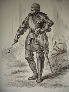 MOYEN AGE / GRAVURE 1840 / BOUCICAUT - Picture 1 of 1