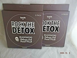 (2) 3 Packs SpaLife Facial Rock the Detox Rejuvenating Volcanic Ash Masks - Picture 1 of 3