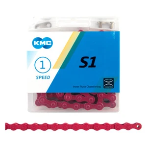 KMC S1 BMX CHAIN *NEW* 1/2"X1/8" Race Street PINK - Picture 1 of 1