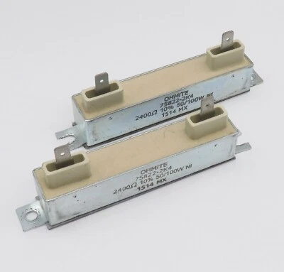 2x Drahtwiderstand Ohmite 75822-2K4 Wirewound Resistor 2400 Ohm 50/100W NI - Image 1 of 4