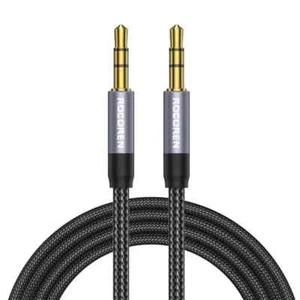 1m Klinke Audio Nylon Kabel 2x 3,5mm Stereo-Klinkenstecker AUX HiFi Kopfhörer - Bild 1 von 8