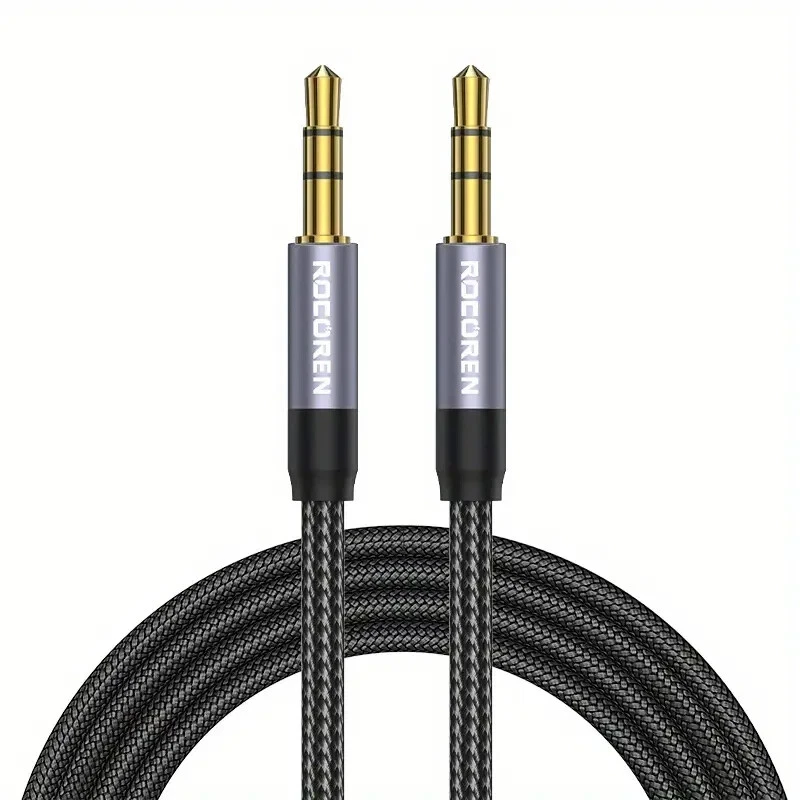 WERONDO 1m Klinke Audio Nylon Kabel 2x 3,5mm Stereo-Klinkenstecker AUX HiFi Kopfhörer