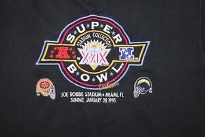 Vintage 90' Super Bowl XXIX T Shirt Men Size L Black 49ers San Diego Chargers - Picture 1 of 16