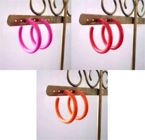 °° Creolen - Ohrringe - verschiedene Farben - Kunststoff - 3,5 cm Durchmesser °° - Bild 1 von 10