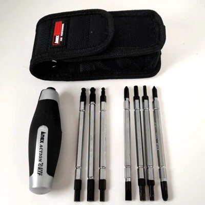 ANEX Super Action Grip Driver with 7 Bits Set Replacement Mag No.3350  JIS Japan - Image 1 of 4