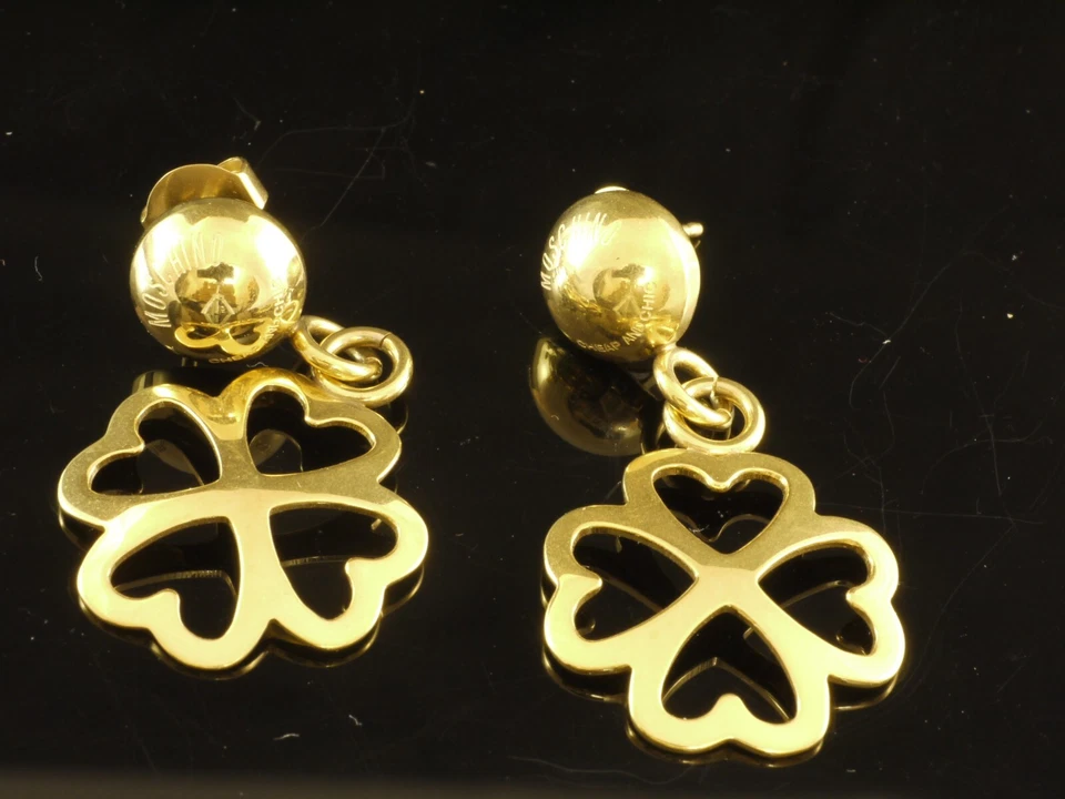 Moschino  Ohrhaenger Kleeblatt Ohrstecker goldfarben - Bild 1 von 1