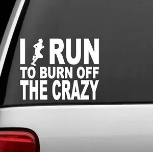 I RUN To Burn Off The Crazy Run GUY Aufkleber Sticker Laufen Joggen 26,2 10k C1109 - Bild 1 von 1