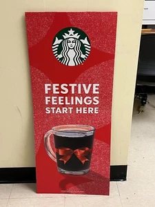 Starbucks Holiday Christmas Cardboard Shipper Side Piece Collectible Wall Art - Picture 1 of 2