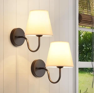 •Smeike Wall Sconces Set of 2 Bathroom Vanity Sconces Wall Lighting Indoor Black - Picture 1 of 6