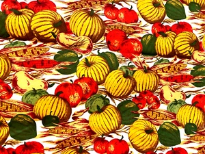 Springmaid Harvest Thanksgiving Holiday Cotton Fabric Pumpkin Corn Scotch Guard - Picture 1 of 7