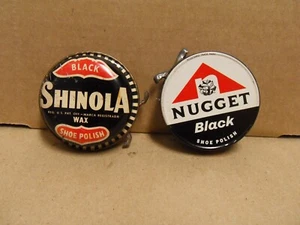 Vintage Shoe & Boot Polish Tins (Set of 2) Shinola Black & Nugget Black Empty - Picture 1 of 22
