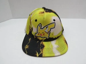 Pokemon Pikachu Adjustable Hat Yellow Black Lightning Game Freak Cap (I2G650C) - Picture 1 of 5