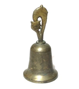 Vintage Brass Bell Arched Cat Metal India - Picture 1 of 5