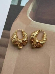 Summer Metal Wrap Knot Asymmetric Hoop Earrings For Women With Unique Design - Picture 1 of 3