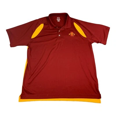 Polo de golf Iowa State Cyclones, rojo cardinal y dorado, talla XL para hombre Foto 1 de 4