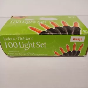 Halloween Orange Indoor Outdoor 100 Light Set . NEW - Picture 1 of 4