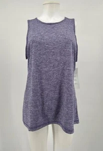 Ideology Top Keyhole Back Striped Tank Women Purple Sz L NEW NWT 500 - Picture 1 of 2