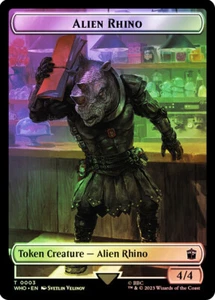 MTG FOIL {Alien Rhino Token} // {Mutant Token} - Doctor Who Commander #T03T18 - Picture 1 of 1