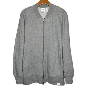 Adidas Women's Full Zip Jacket Longline Gray White Size Medium - Picture 1 of 12