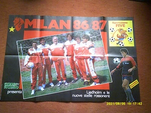 FOOTBALL 2 POSTERS MILAN AC 1985 86 ET 86 87 MALDINI BARESI ROSSI - Imagen 1 de 2