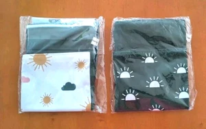 2-Pk Swimsuit Laundry Wet Bag Waterproof Zip Travel Pouch Beach Green White Sun - Picture 1 of 6