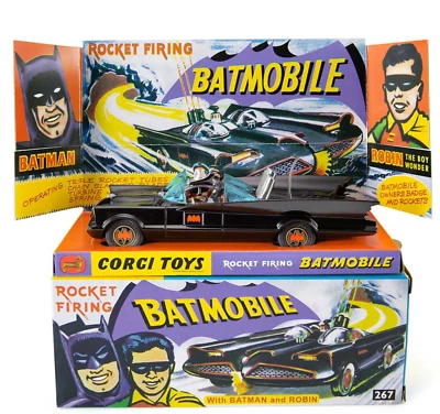 Corgi Model Club 267  1966  Batmobile + Batman & Robin (Gloss Black) 2024 - Image 1 of 3